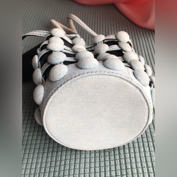 Alexander Wang Nappa Denim Dome Studded Mini Roxy Bucket Bag - Picture 10 of 13